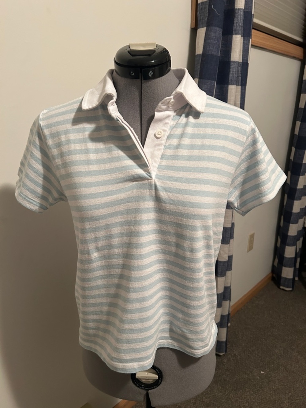 Brandy Melville Pale Blue & White Striped Top